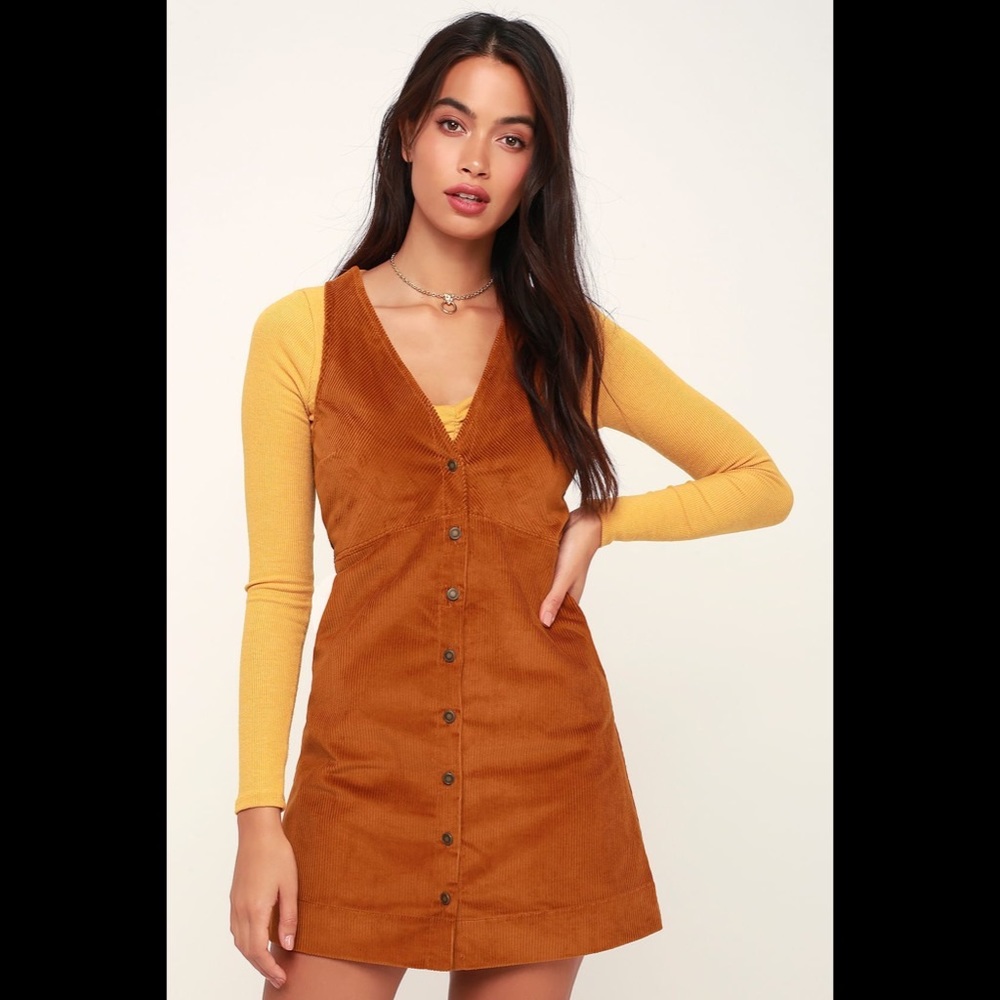 Free People Rust Corduroy Dress